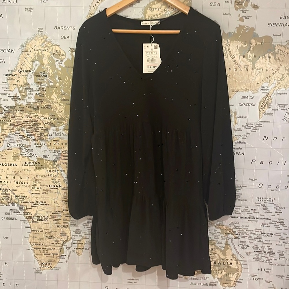 PULL&BEAR Glittery Black Dress